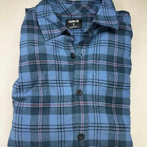 Hurley Men’s Thunderberry Portland Button Down Long Sleeves Shirt Plaid NWT - Picture 12 of 13